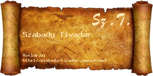 Szabady Tivadar névjegykártya